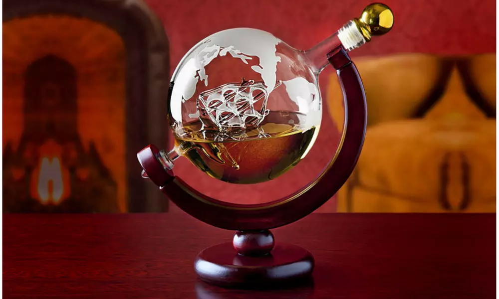 Crystal Globe Whiskey Decanter Set - Primary Image