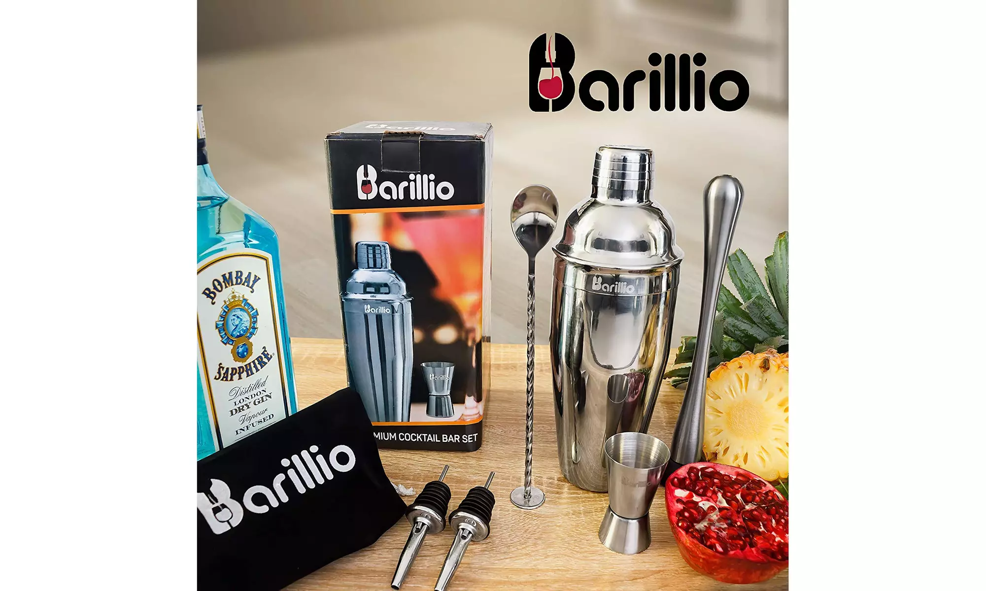 Elite Cocktail Shaker Set Bartender Kit by BARILLIO - Primary Image
