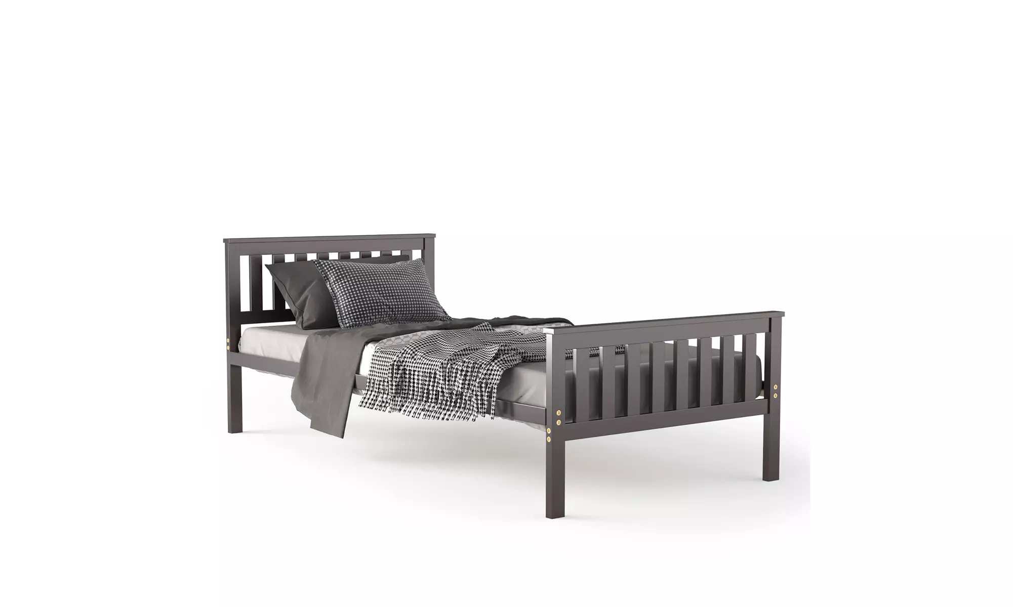 Costway Twin Wood Platform Bed with Headboard and Footboard Mattress Foundation - Primary Image
