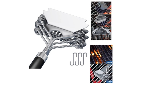 17 Stainless Steel Grill Brush And Scraper Bristle Free - Safe BBQ Grill Brush