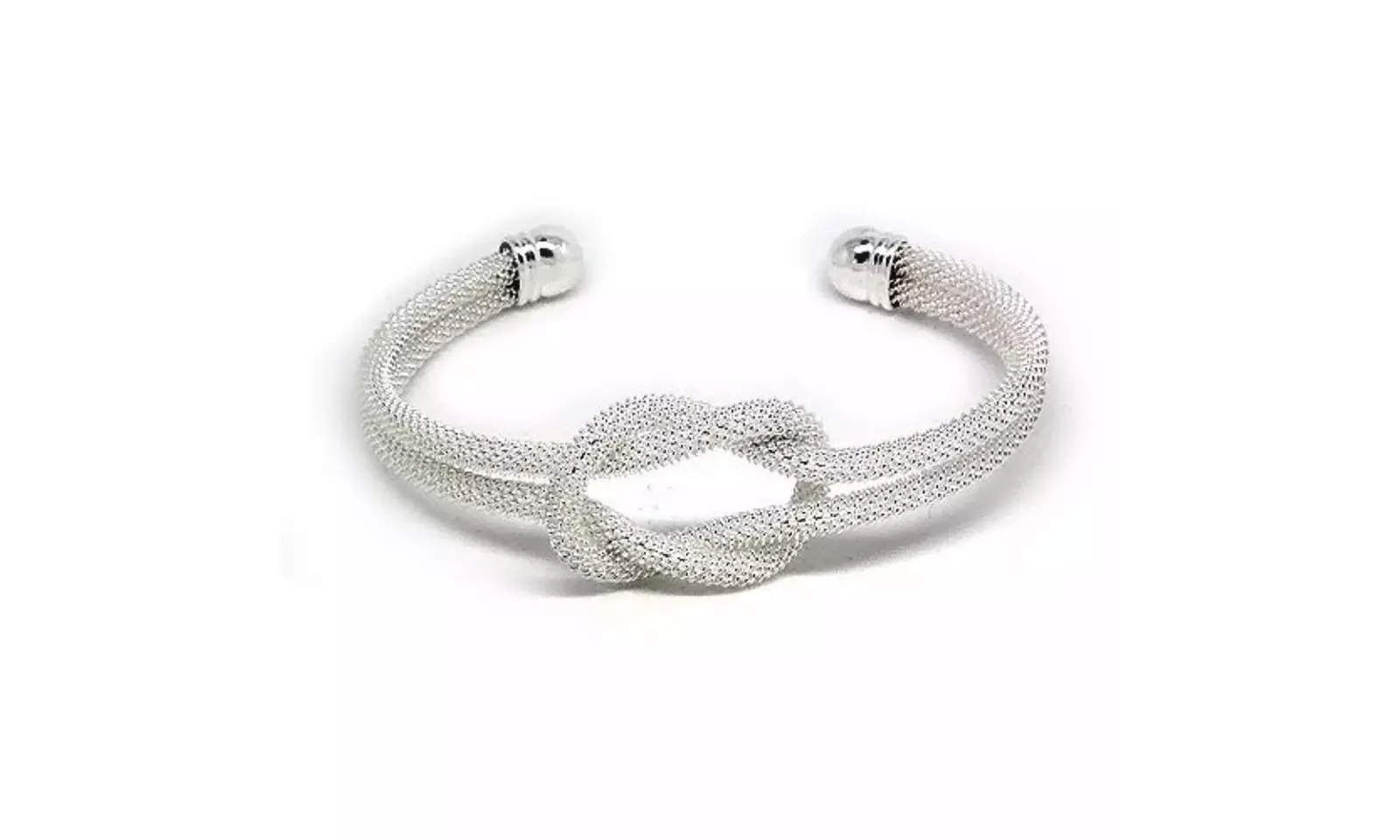 Love Twisted Silver Cuff Bracelet