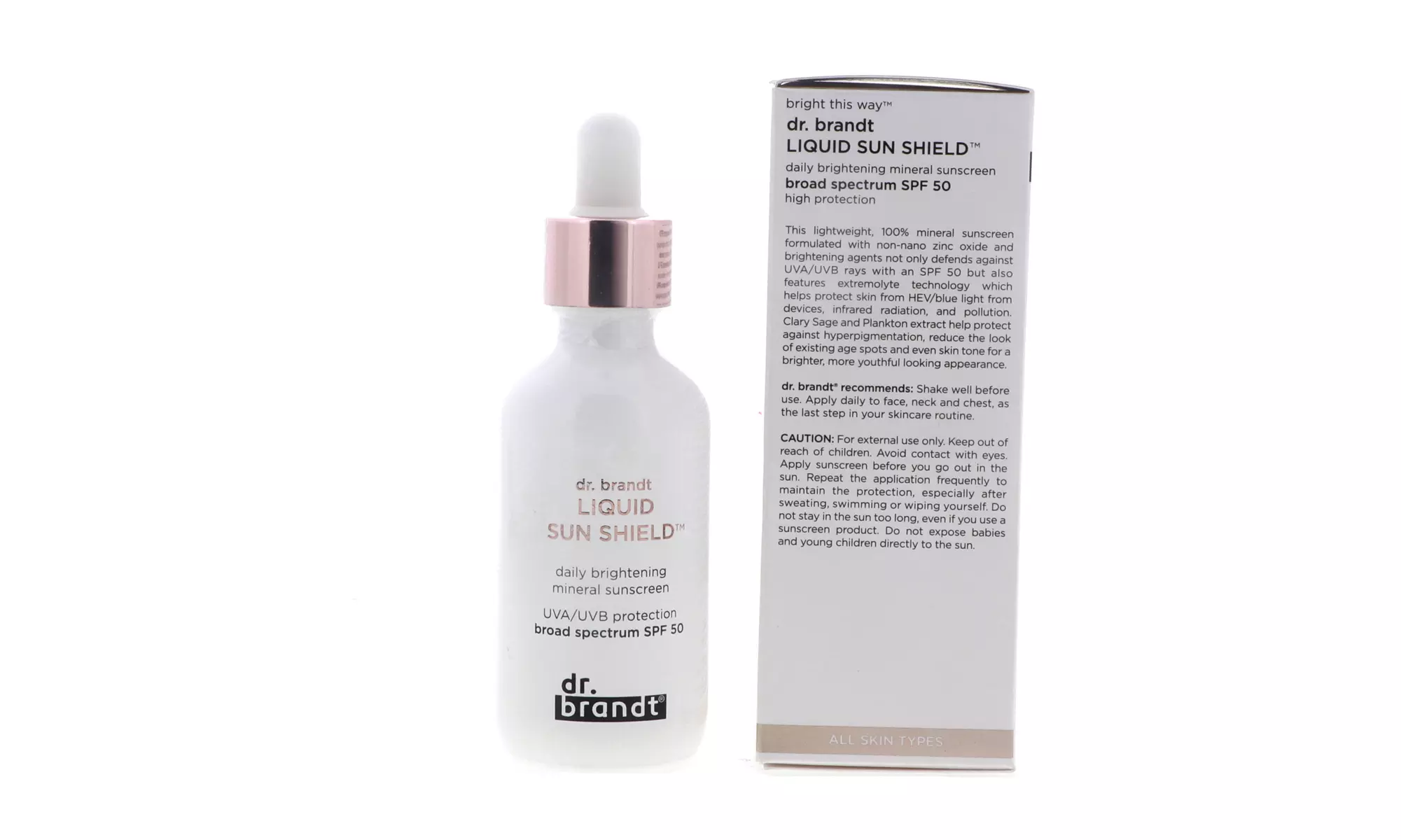 Dr. Brandt Liquid Sun Shield Daily Brightening Mineral Sunscreen SPF50, 1.7 oz - Second Medium