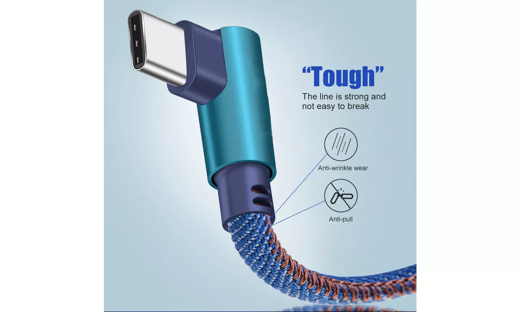 Type C 90 Degree Right Angle USB C 3.1 Fast Data Sync Charging Charger Cable Hot - Primary Image