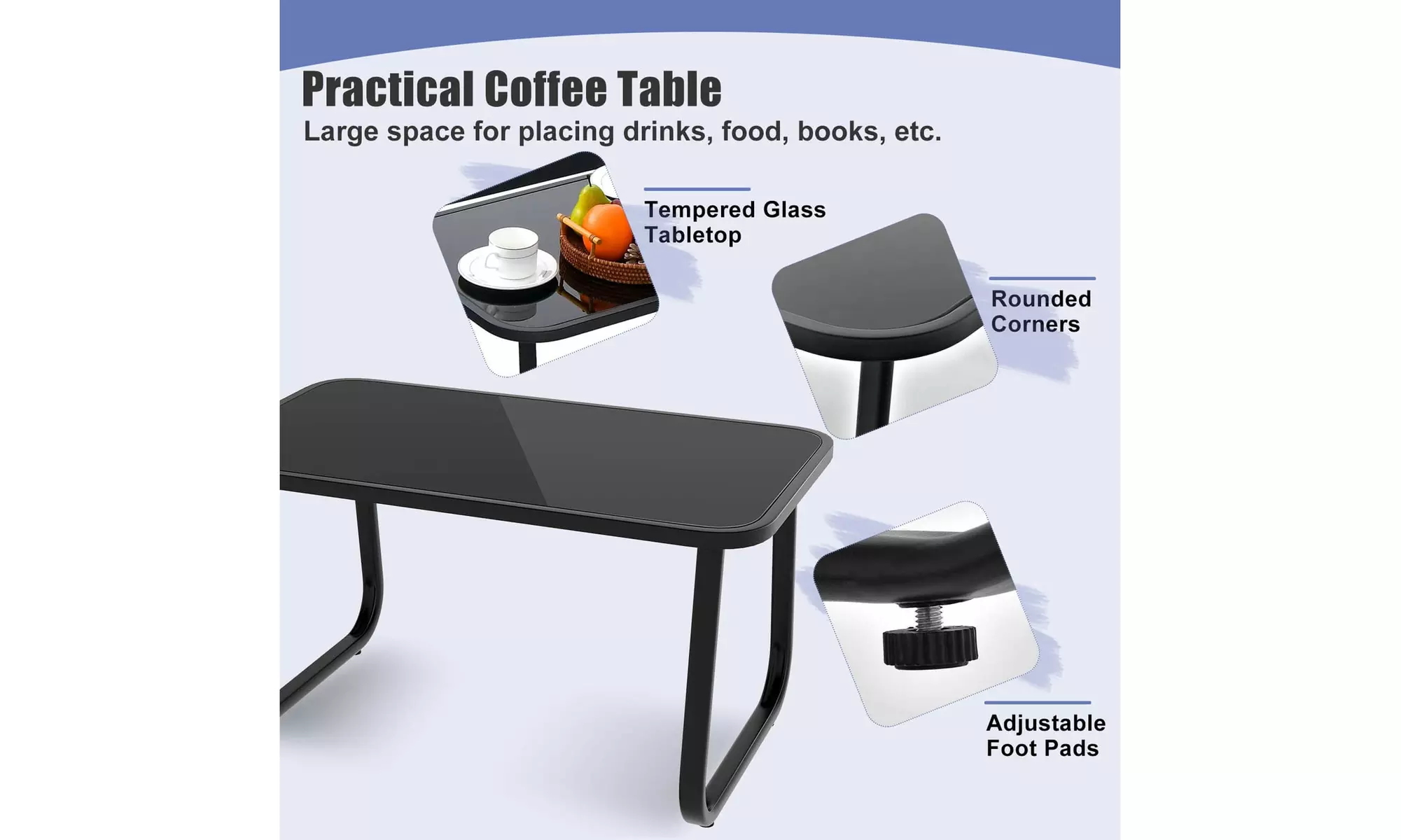 Costway 8- or 4-Piece Patio Rocking Chairs and Loveseat with Glass-Top Table