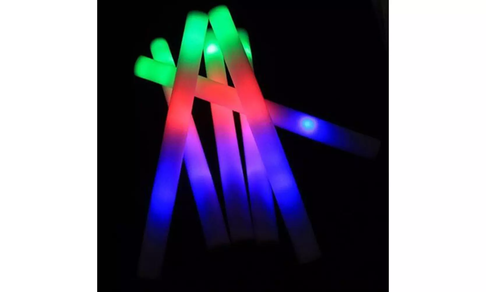 US 24-48 Pack LED Light Up Foam Sticks Glow Batons Flashing Rave Batons DJ Wands
