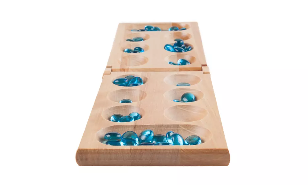 Hey! Play! Wooden Folding Mancala Game - Primary Image