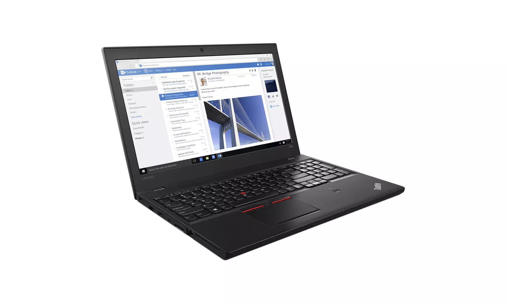 Lenovo Thinkpad T560 Laptop Intel i7 2.6GHz 16Gb 512GB SSD W10P - Refurbished - Second Medium
