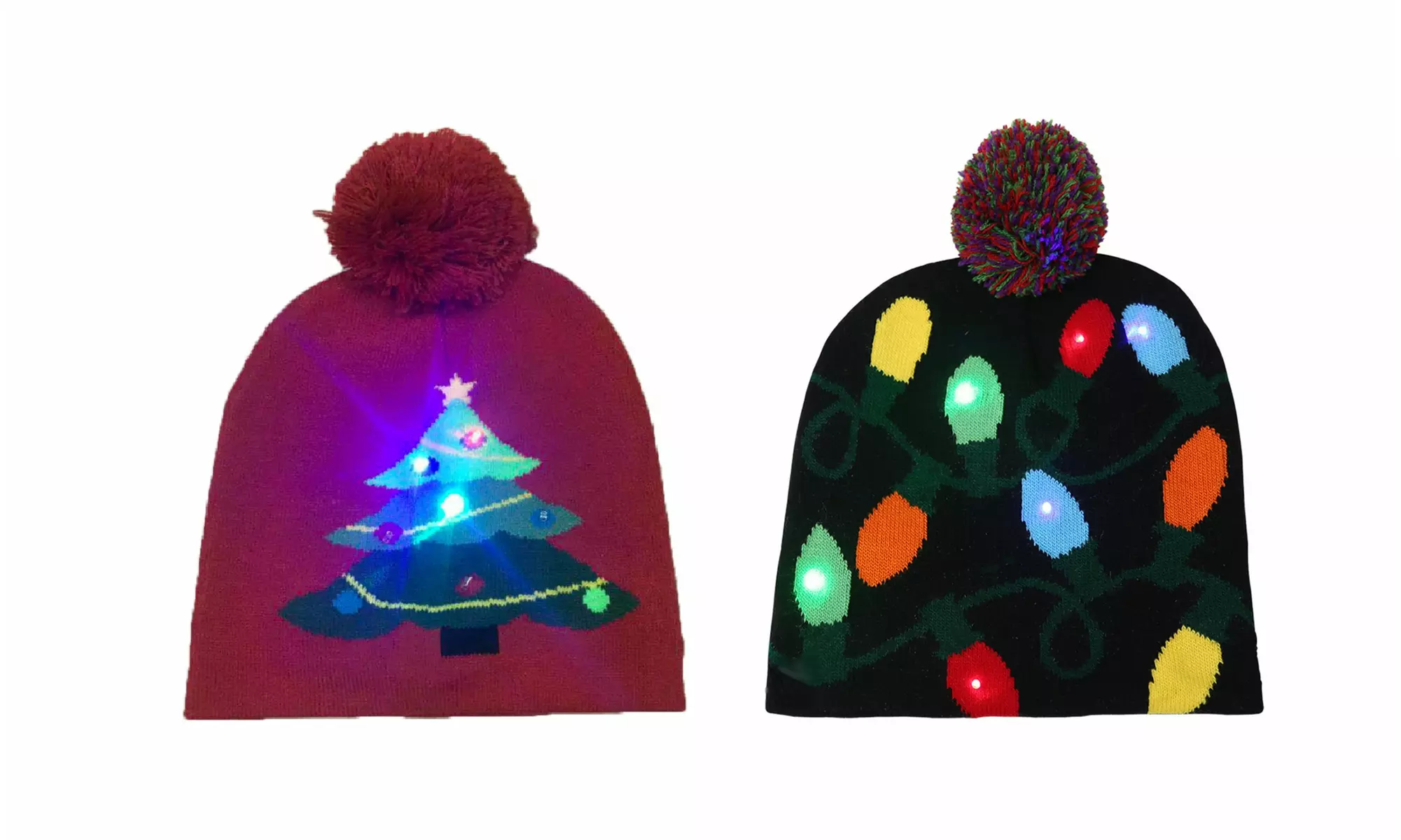 LED Light-Up Holiday Party Hats, Festive Colors & Styles Available