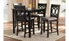 Lenoir Fabric Upholstered Brown 5-Piece Wood Pub Set