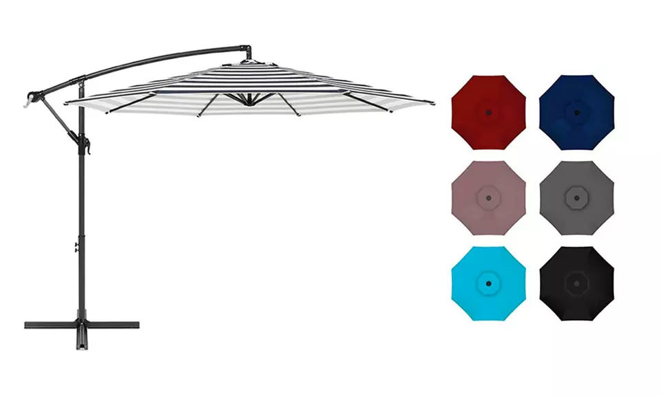 10ft Offset Hanging Market Patio Umbrella w/Easy Tilt Adjustment - Primary Image