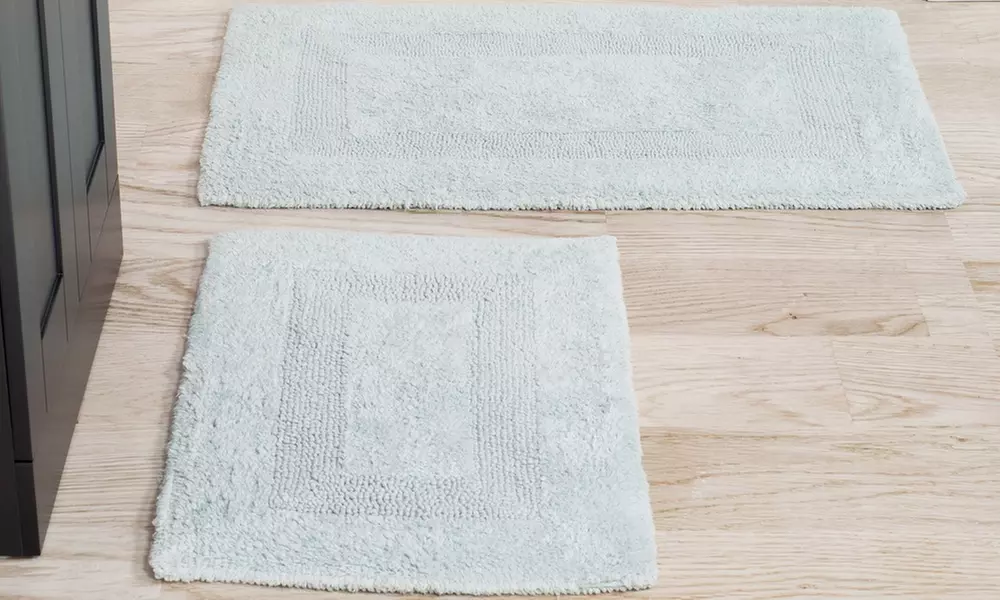Reversible 100% Cotton Bath Mat Set (2 Piece) by Lavish Home