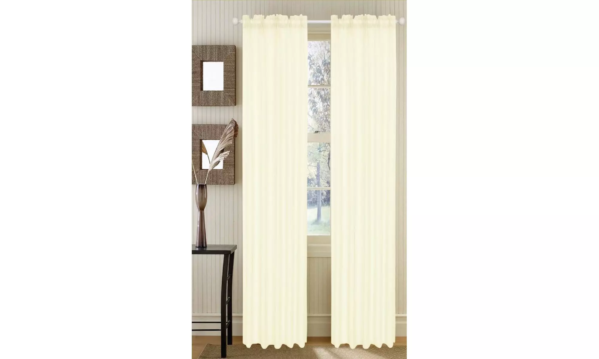 Dayton Collection: Sheer Rod Pocket Curtain Panels (2-Pack)