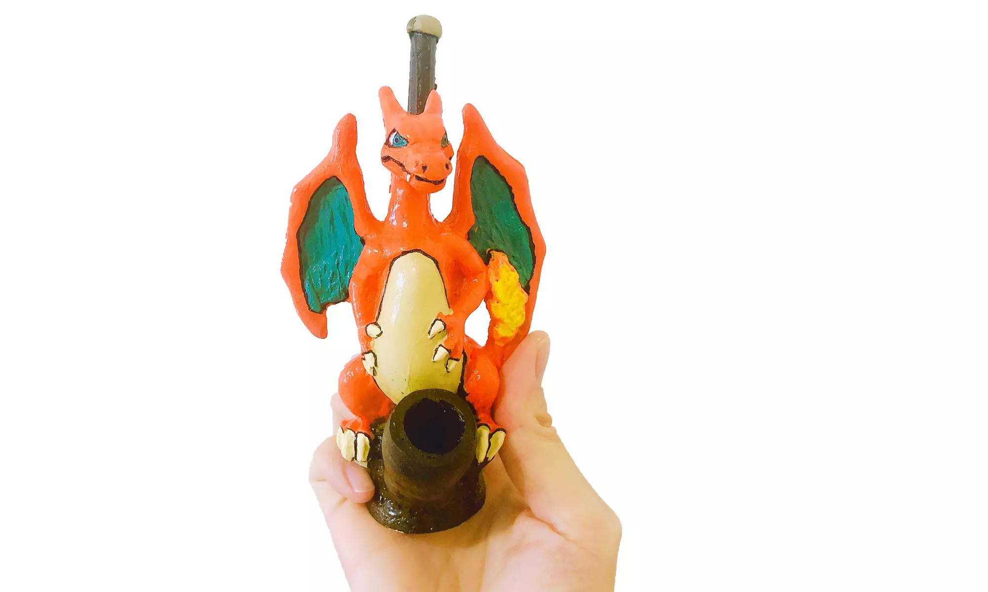 Tobacco Smoking Hand Pipe Pokemon Monster Charizard Resin W/5 PCs Brass Screens - Second Medium