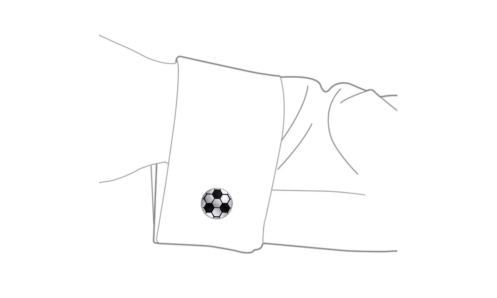 Bling Jewelry Two Toned Soccer Ball Men Cufflinks Rhodium Plated - Second Medium