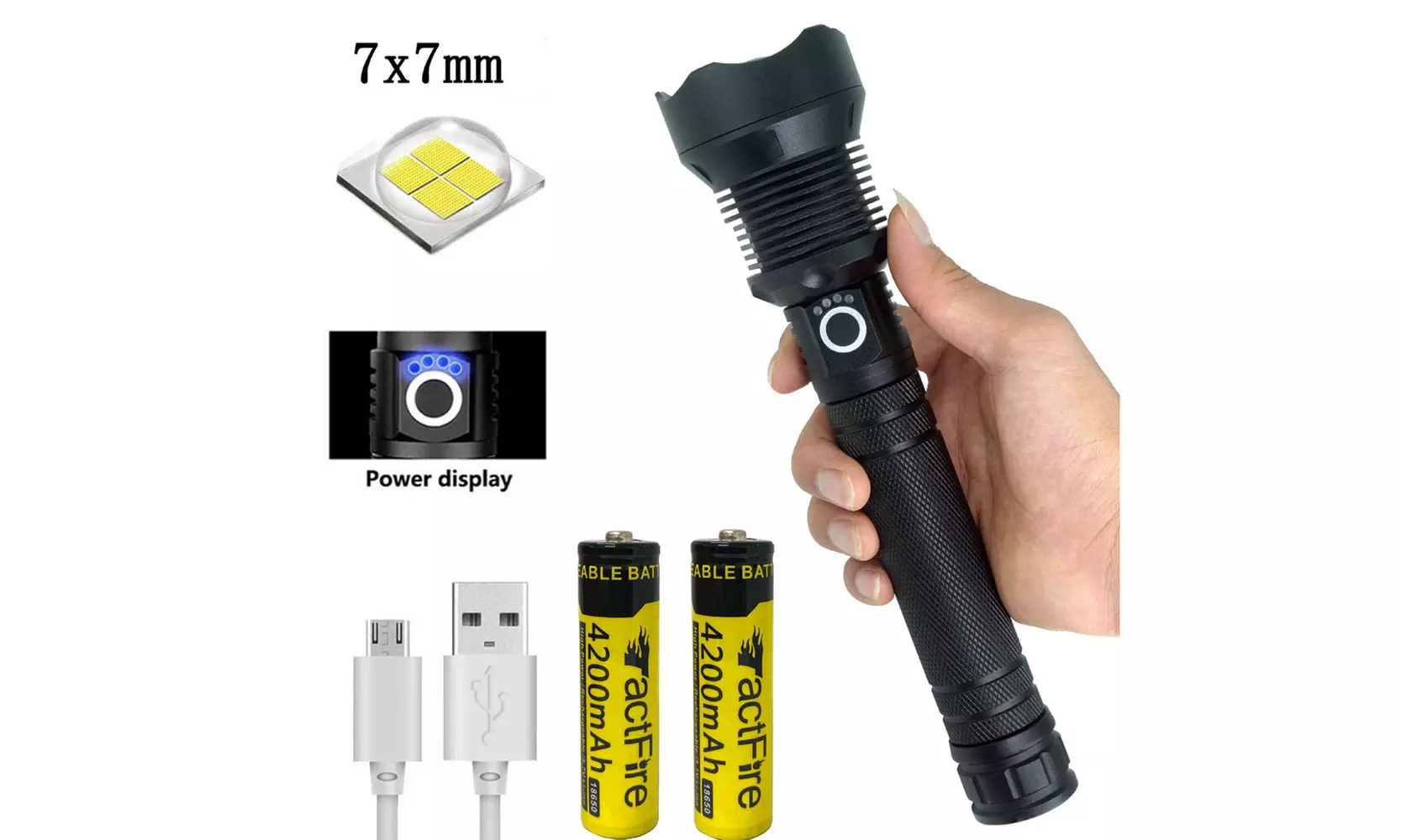 Rechargeable LED Flashlight - Primary Image