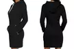 Women Slim Long Hoodie Tunic Sweatshirt Dresses Zipper Pullover with Pocket - Second Medium