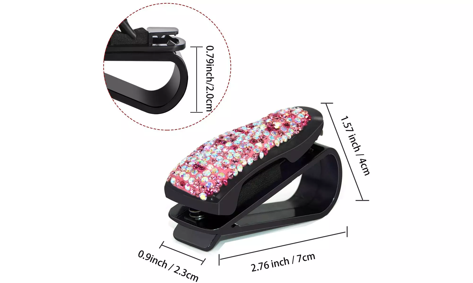  Bling Sunglasses Glasses Holder For Car Visor Clip 2 Pack   