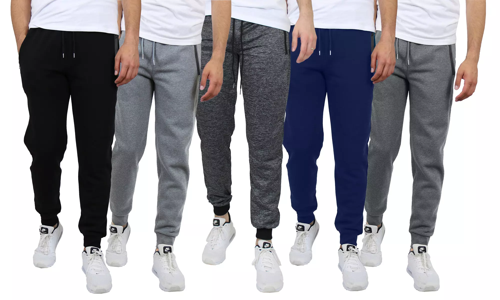 Men's Skinny Slim Fit Joggers with Tech Zipper Pockets (M-2XL) - Primary Image