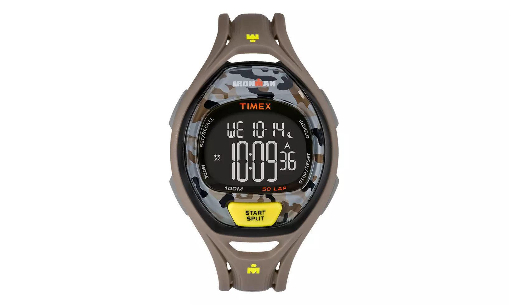 Timex Ironman Sleek 50 Full-Size Sports Watch (Gray/Yellow Camo) - Primary Image