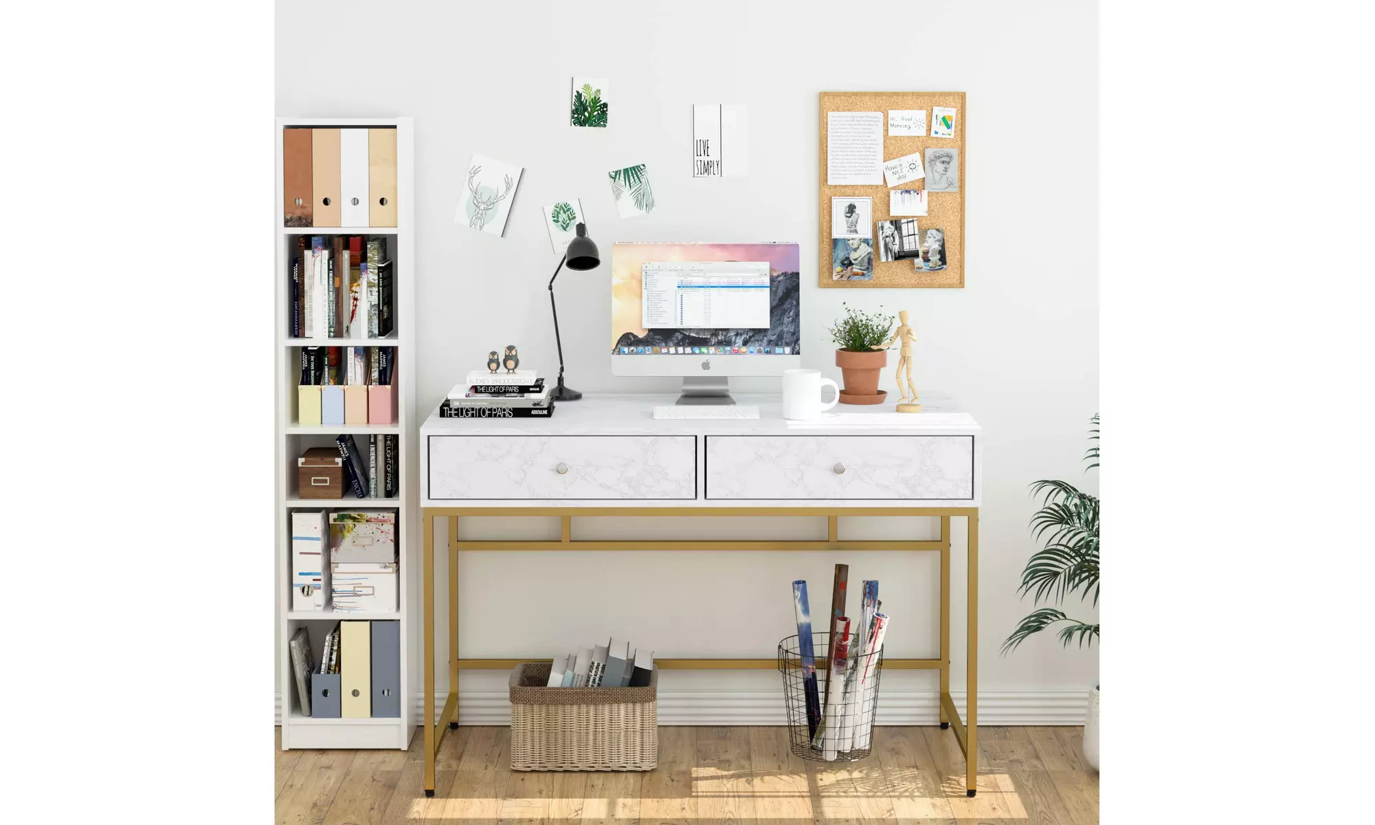  Computer Desk Console Table PC Table Workstation for Home Office - Second Medium
