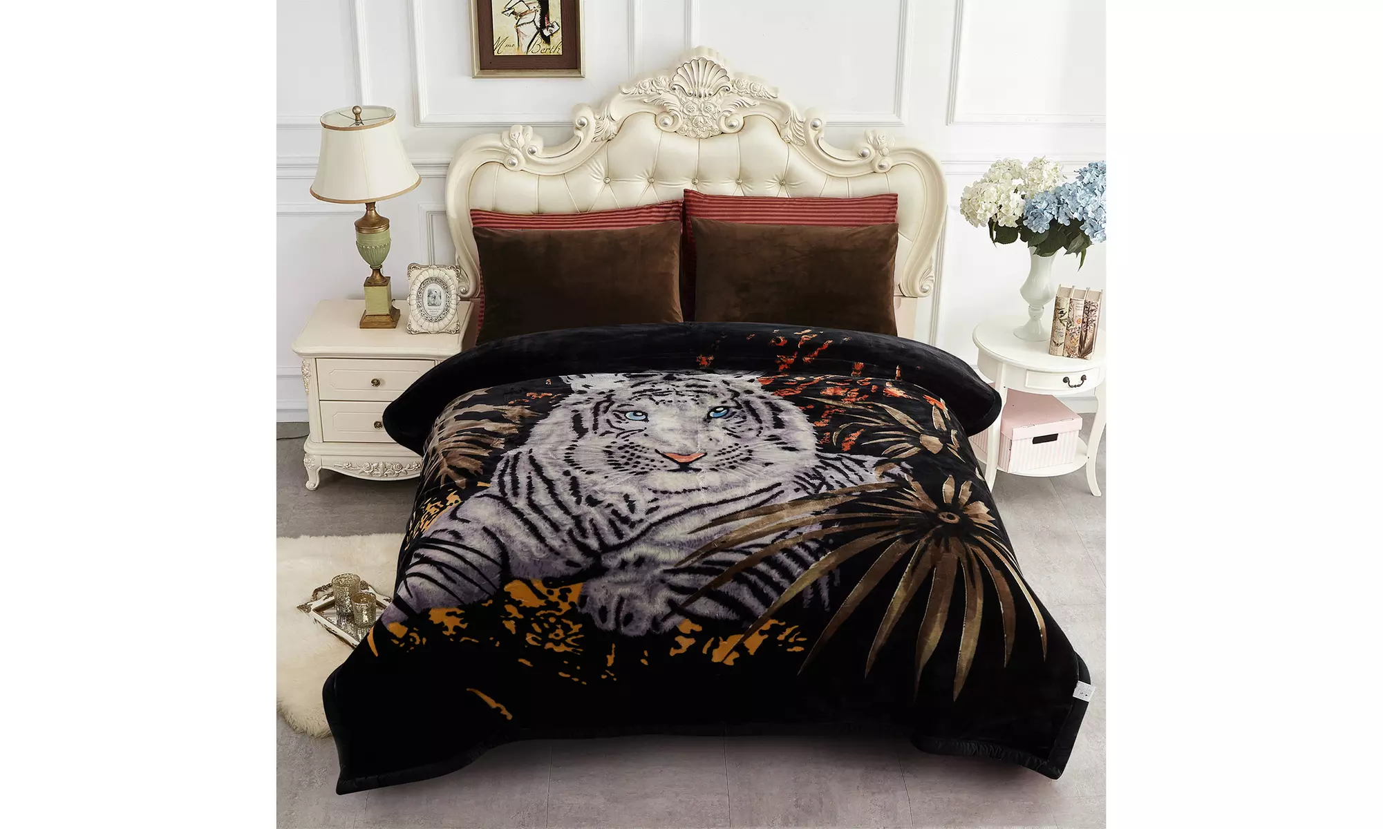 JML Heavy Fleece Blanket,2 Ply Printed Bed Blanket For King Size,85"x93",10Lb