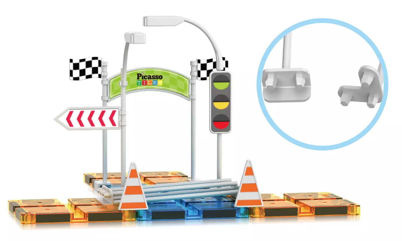 PicassoTiles Magnetic Building Block Race Track Series - Primary Image