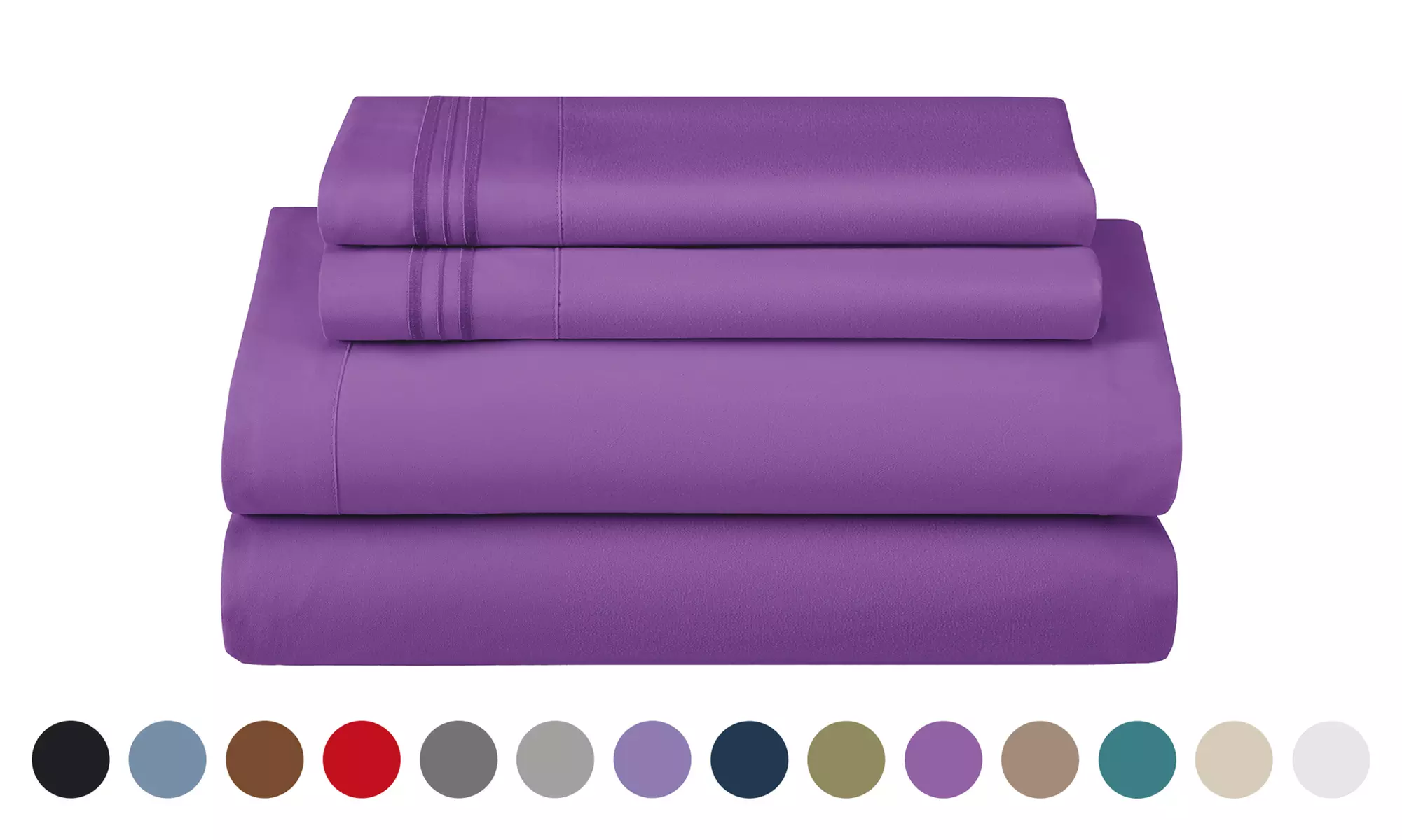 Lux Decor 4Pc Deep Pocket Sheet Set With Embroidered Pillowcases & Giftable Bag