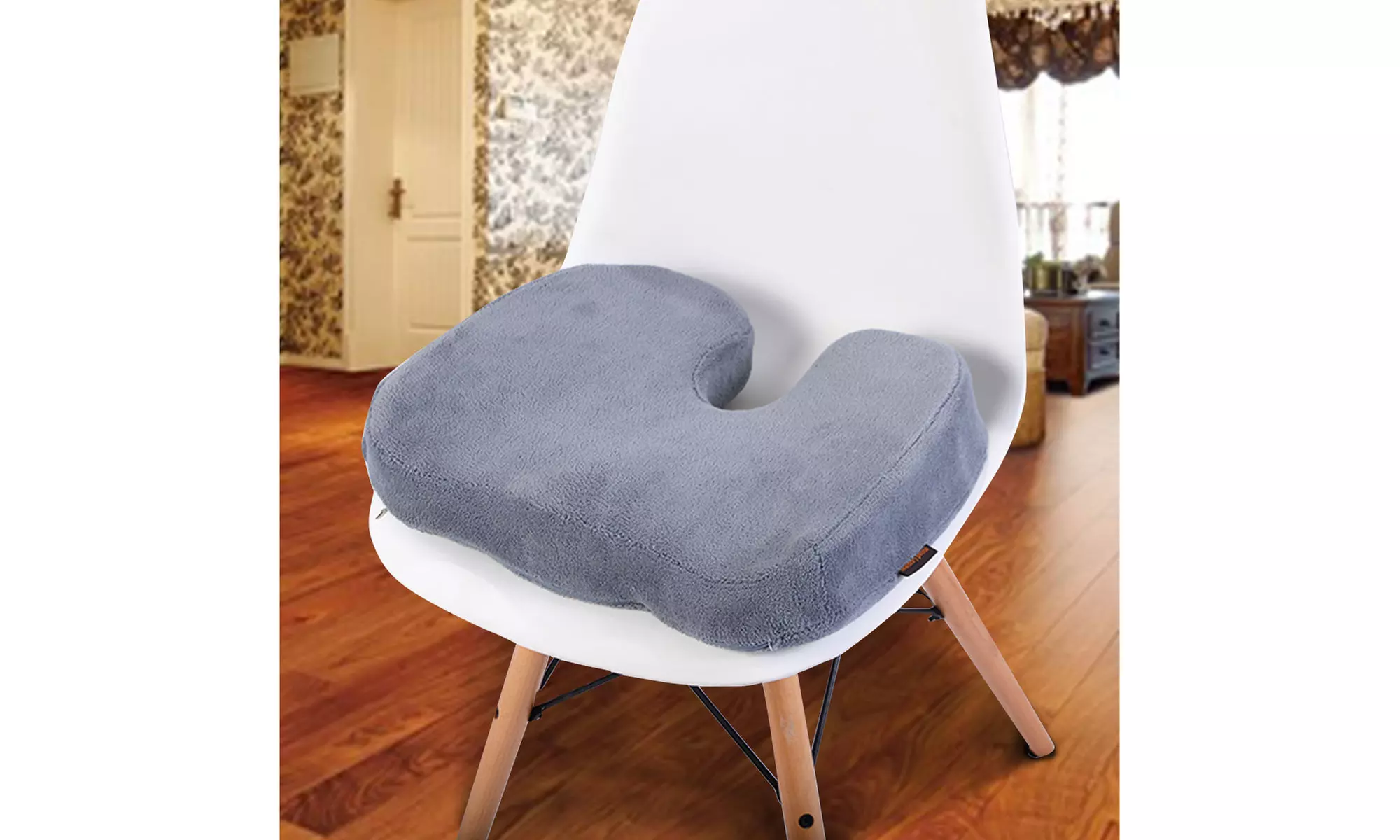 Memory Foam Coccyx Orthopedic Cushion Office Chair Seat Pillow Gray - Second Medium