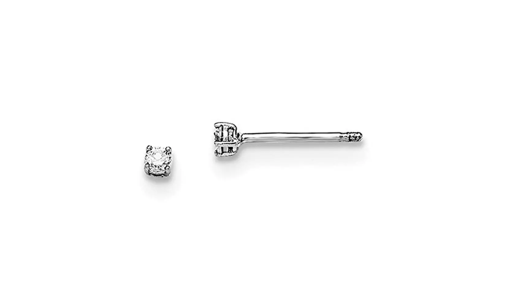 925 Sterling Silver Round 2.5mm x 2.5mm Cubic Zirconia Stud Earrings  - Primary Image