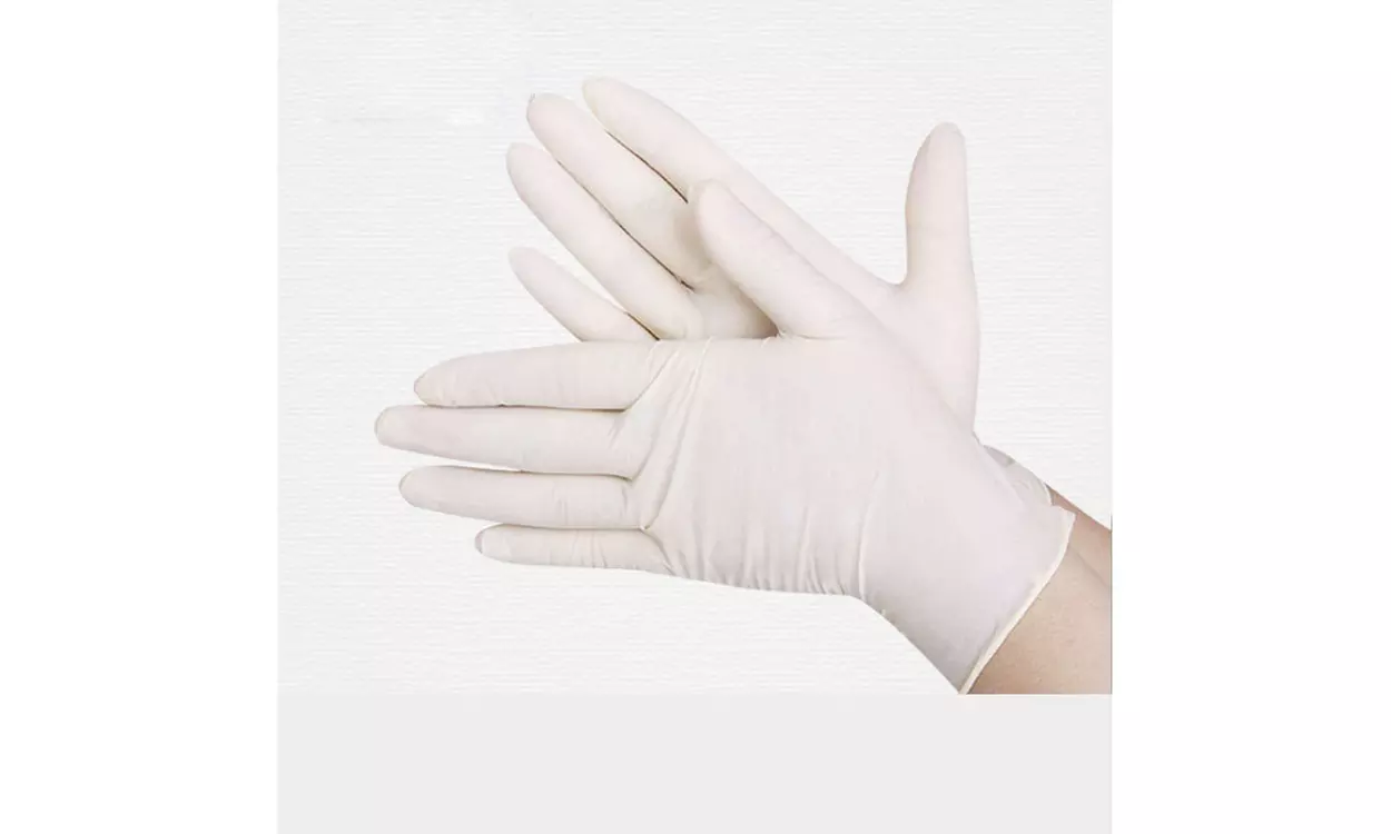 100 of Box Disposable White Latex Gloves Powder Free Latex A Grade - Second Medium