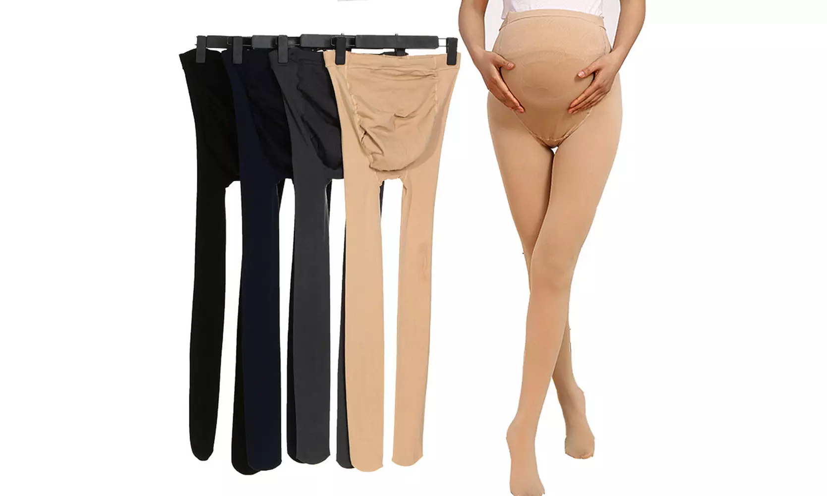 320D Pregnant Women Tights Maternity Stockings Velvet Pantyhose U Shape Support - Primary Image