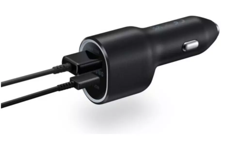 Original New Samsung 45W Dual Port Fast Car Charger with C to C C to USB Cables