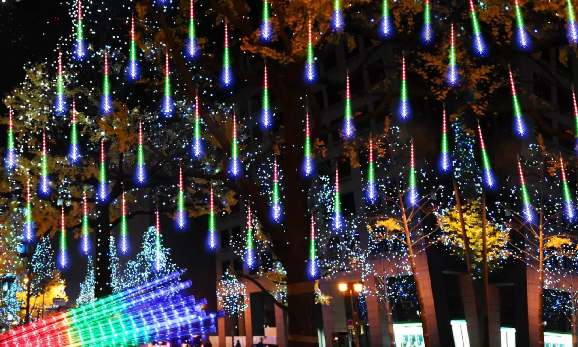 LED Outdoor Waterproof Christmas Lights Meteor Shower Tree Lights 
