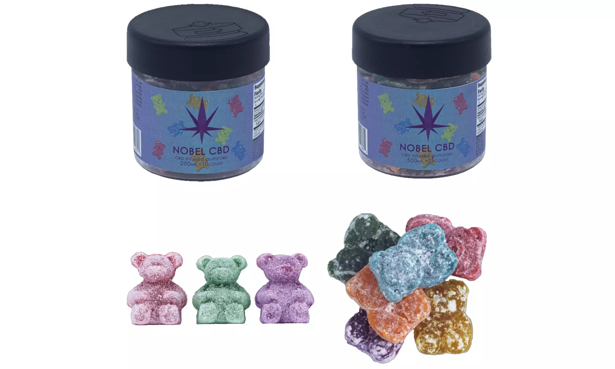 Hemp Gummies Nobel CBD 5 Count 20 mg Each In Jar - Primary Image