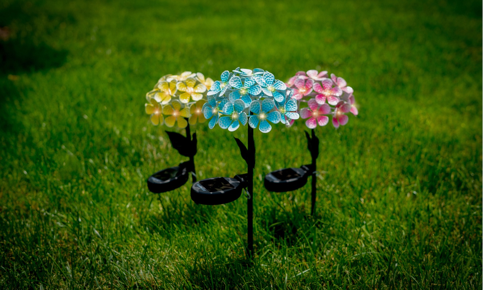 Touch Of ECO Solar LED Metal Flower Stake Lights(1-,2- or 3-Pack)