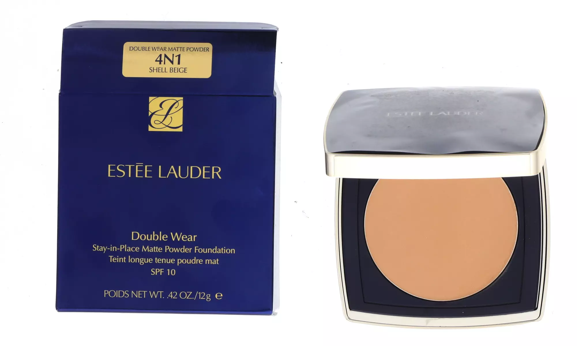 Estee Lauder Double Wear Matte Powder Foundation SPF10, 4N1 Shell Beige, 0.42 oz - Primary Image