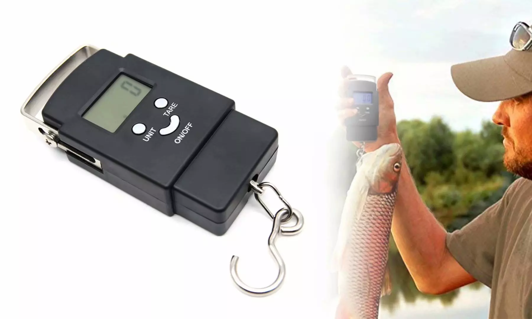 Backlit LCD Display 110lb Electronic Balance Digital Fishing Hanging Hook Scale - Primary Image