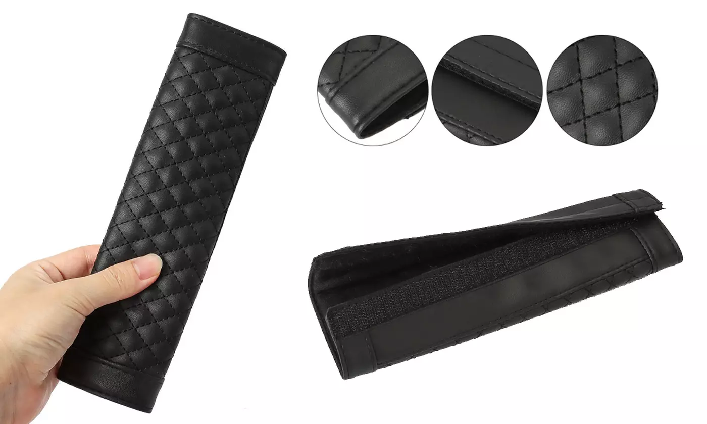 2pcs Seat Belt Shoulder Pad Cover Car Safety Leather Cushion Harness Strap