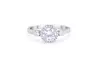 Three Stone Wedding Bridal Ring Round Simulated CZ 925 Sterling Silver 