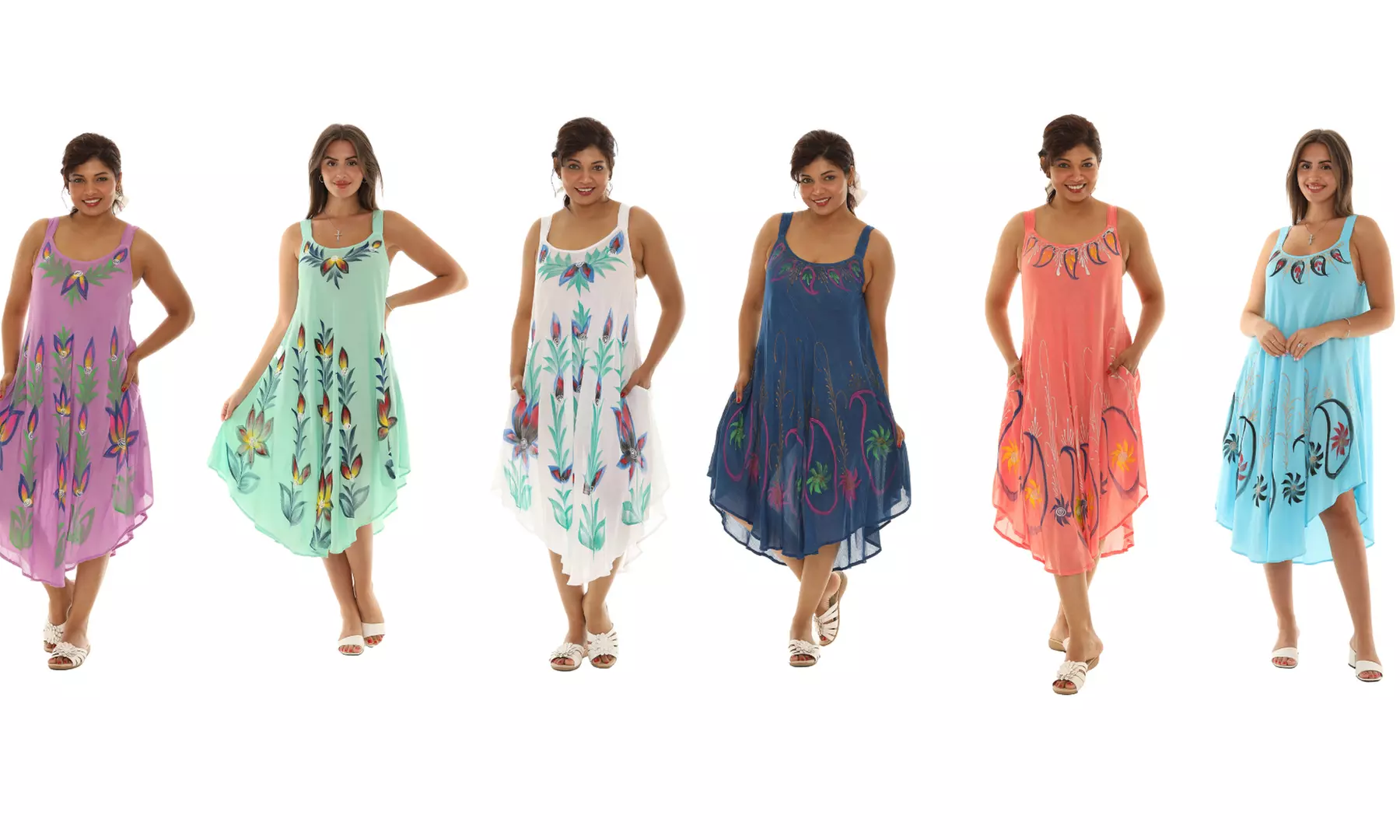 Brush Paint Skinny Strap Sleeveless Dress