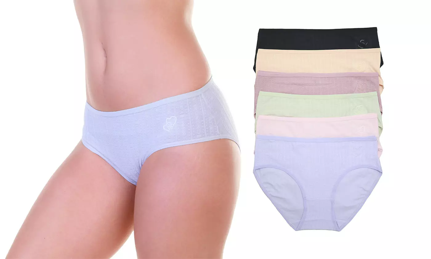 Six-Pack of Angelina Women's Cotton Hiphugger Panties