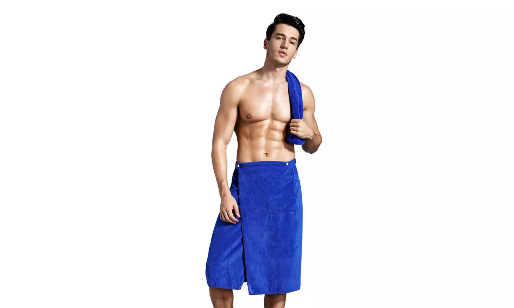 Men Bath Towels Fast Drying Wearable Microfiber Towel Shower Wrap Beach Bathrobe - Primary Image