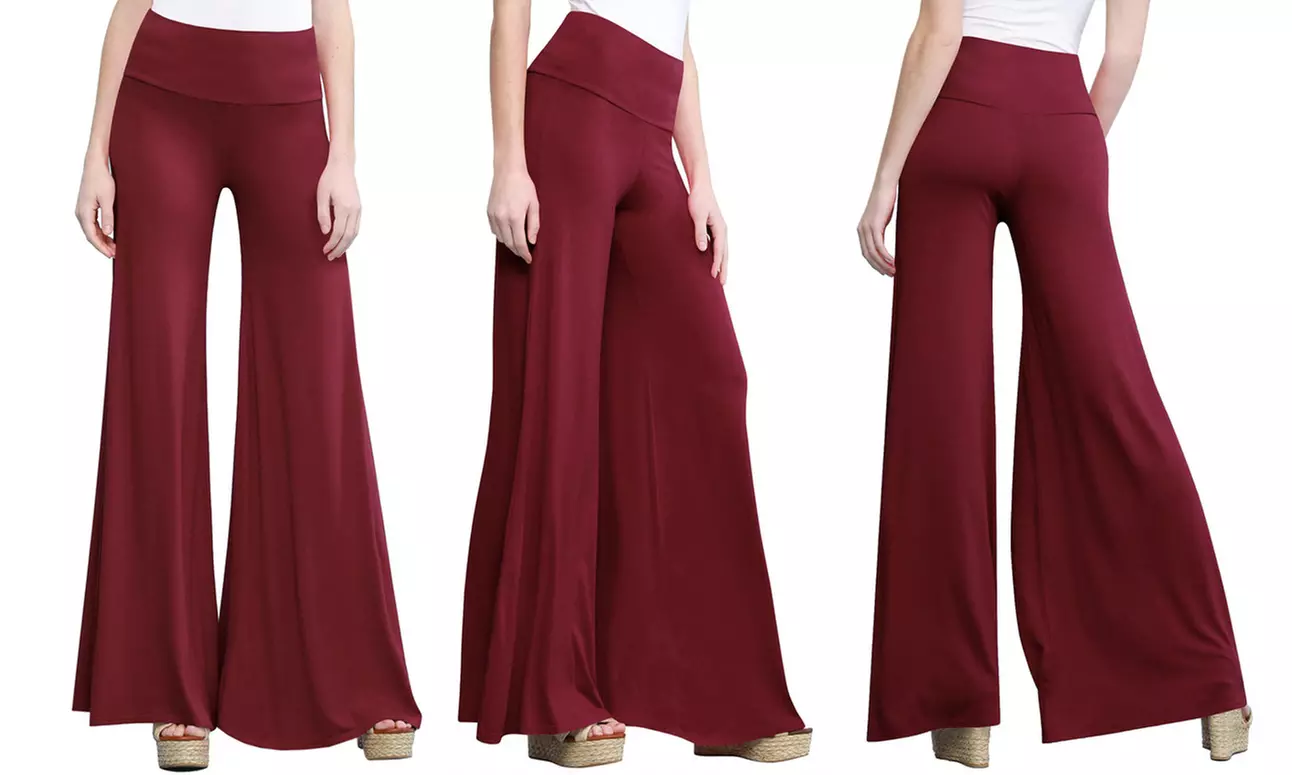 Made by Johnny Women's Casual Comfy Wide Leg Palazzo Pants