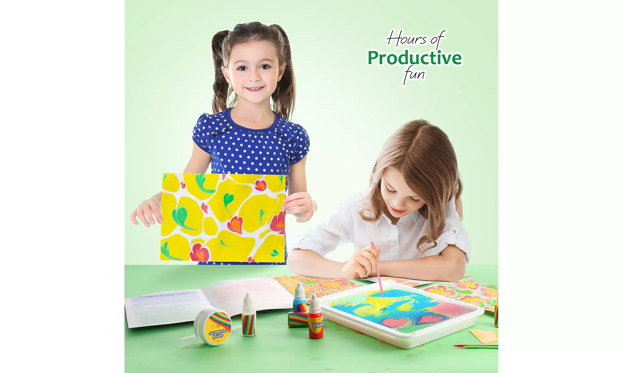 CraftBud Marbling Paint Kit for Kids - Fun Painting Set , Gift for Kids