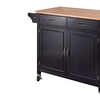 Image 2: Rolling Kitchen Cart Island Wood Top Storage Trolley Cabinet Utility Modern