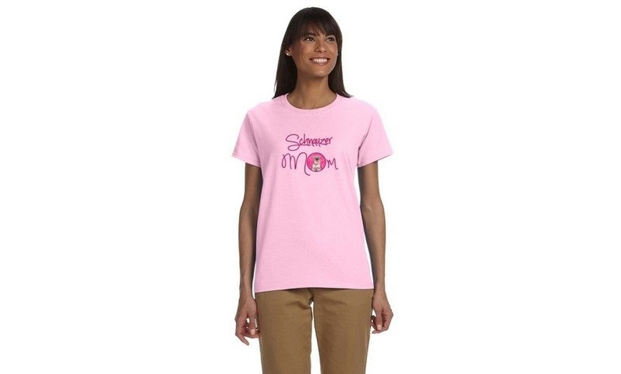 Image 1: Carolines Treasures KJ1229PK-978-L Pink Schnauzer Mom T-Shirt Ladies