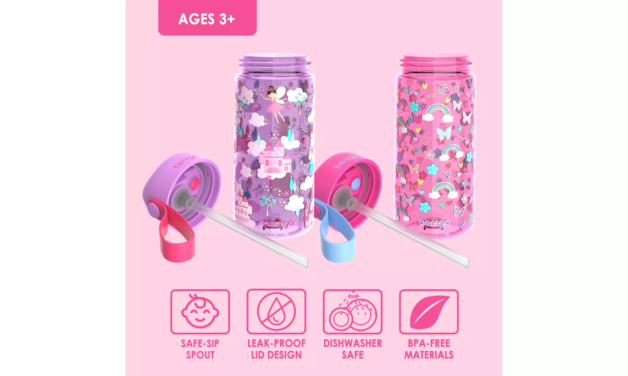 Bentgo Kids Water Bottle (1 and 2 Pack options)