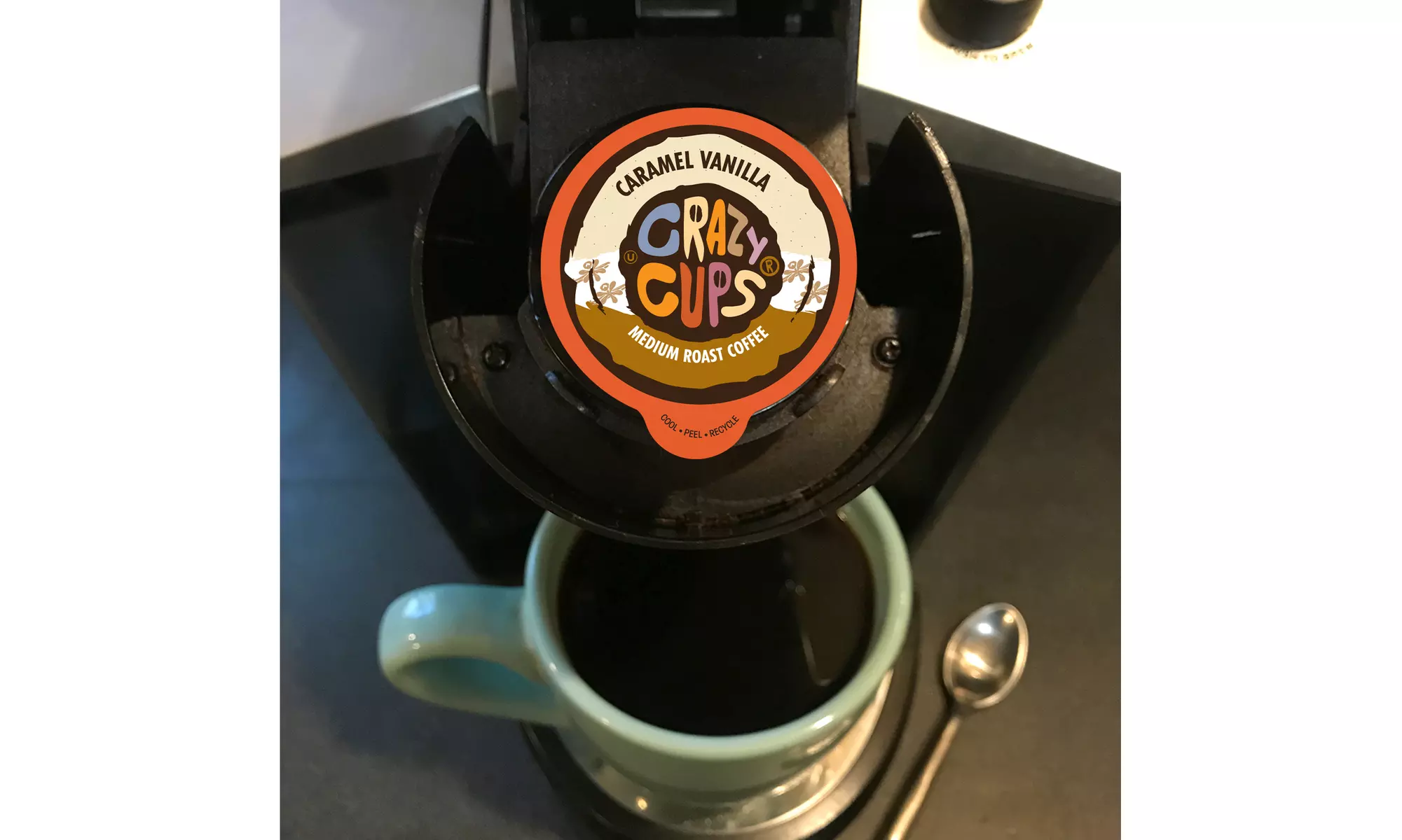 Crazy Cups Caramel Vanilla Hot or Iced Coffee K Cups 22 or 80 Count