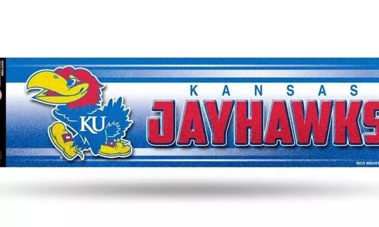 Kansas Jayhawks Glitter Bumper Sticker - Second Medium
