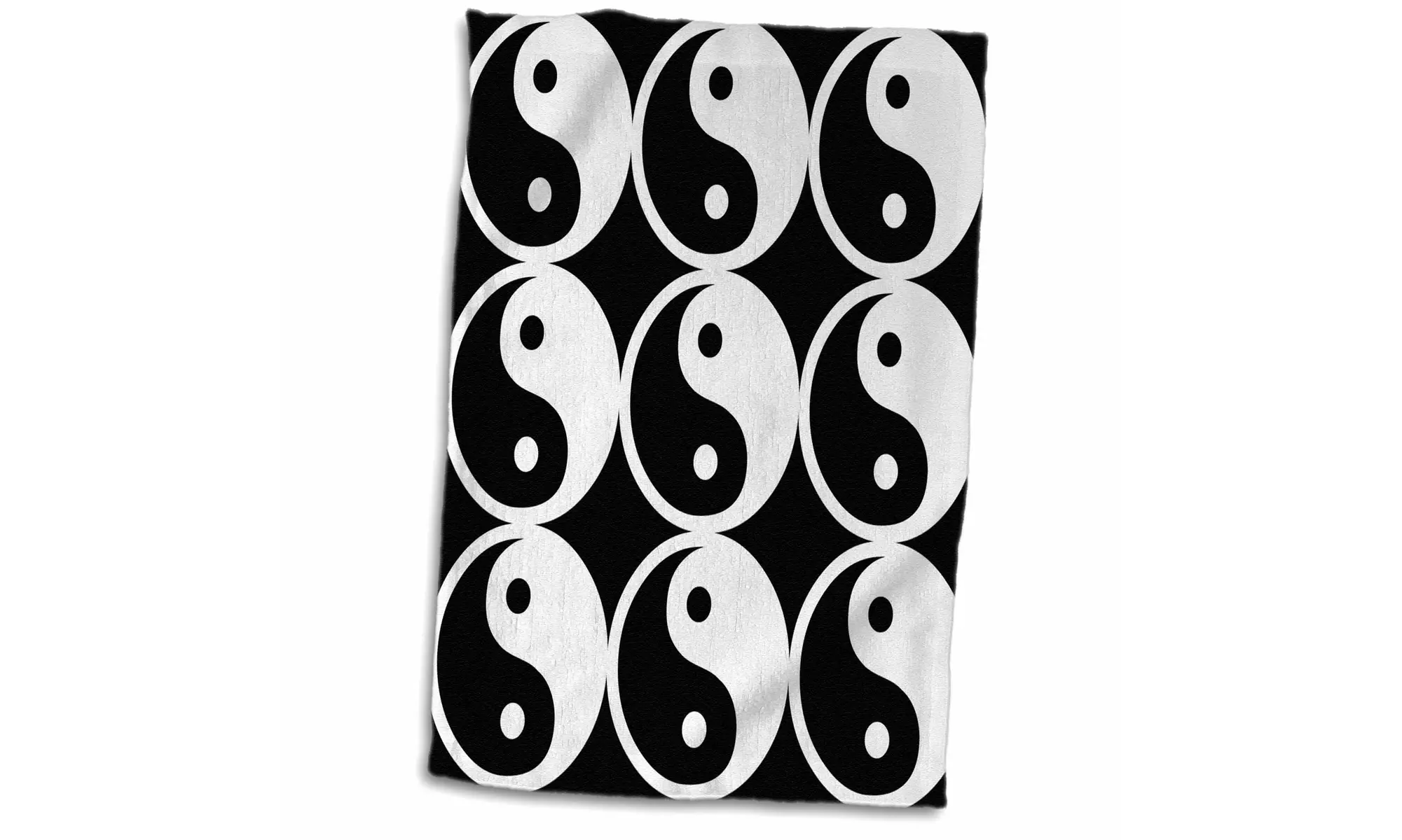  Towel - Yin and Yang pattern in black and white - 15 by 22-inches  - Primary Image